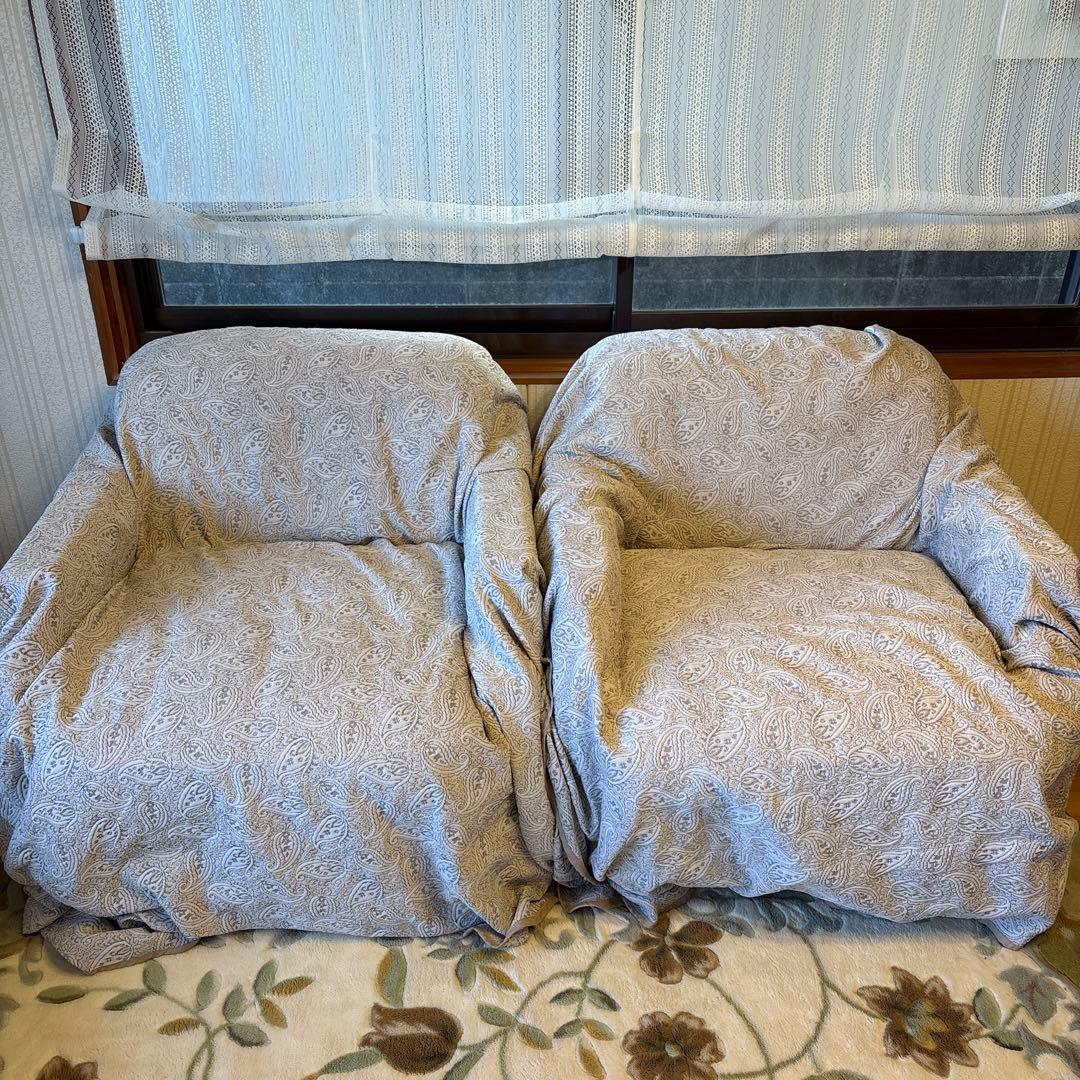 ②美品！昭和レトロ マルニ木工1人掛けソファ ビンテージ オールド コーデュロイ