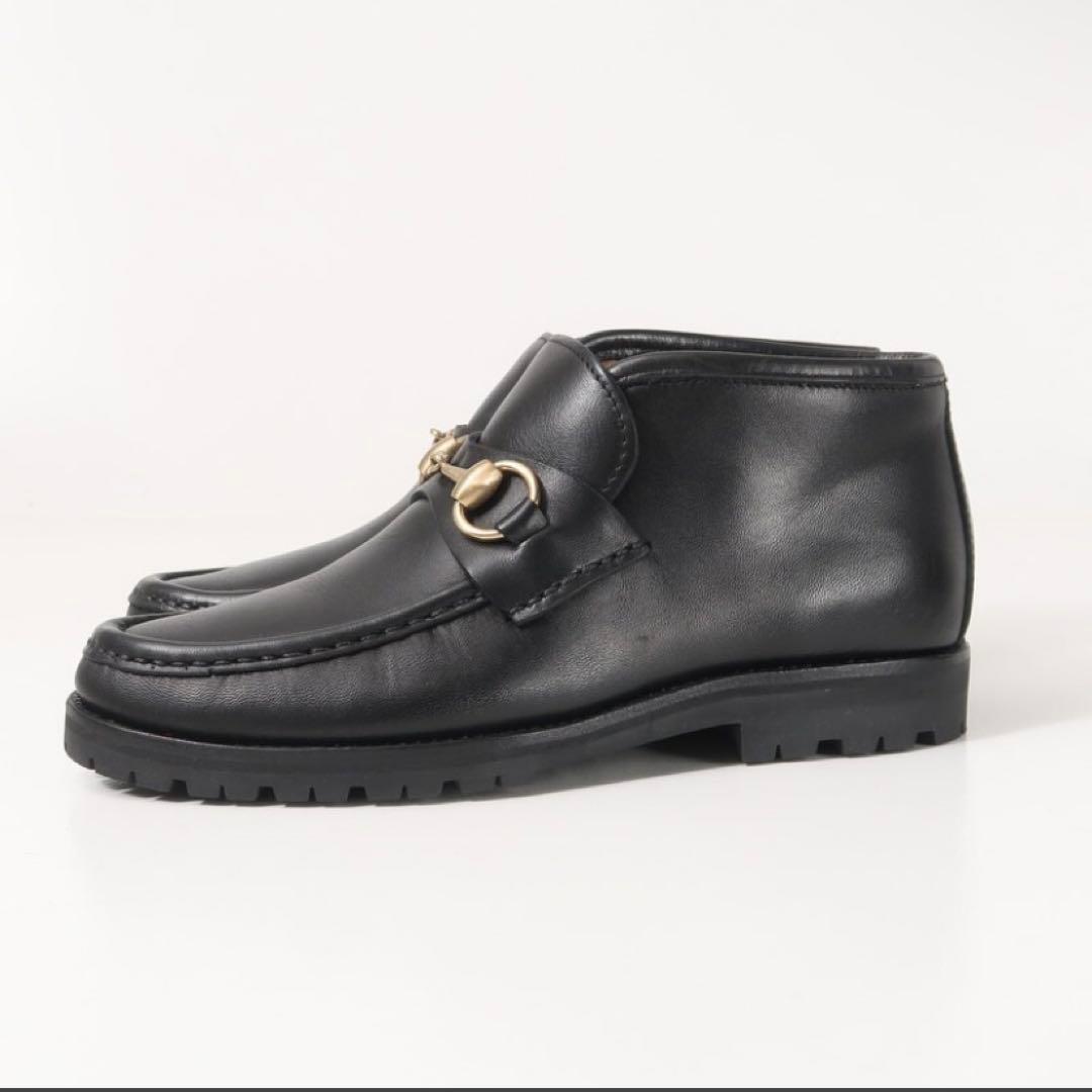 【美品】GUCCI グッチ ホースビット チャッカブーツ レザー ブラック