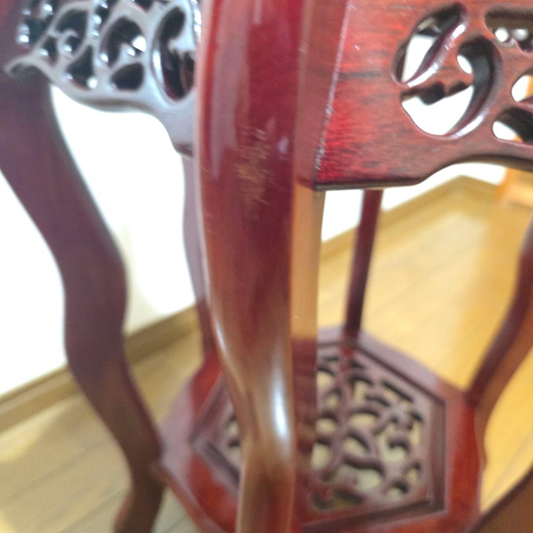 107【アンティーク】花梨 李朝様式 花台 盆栽卓 高卓 飾り台 猫足【匿名配送