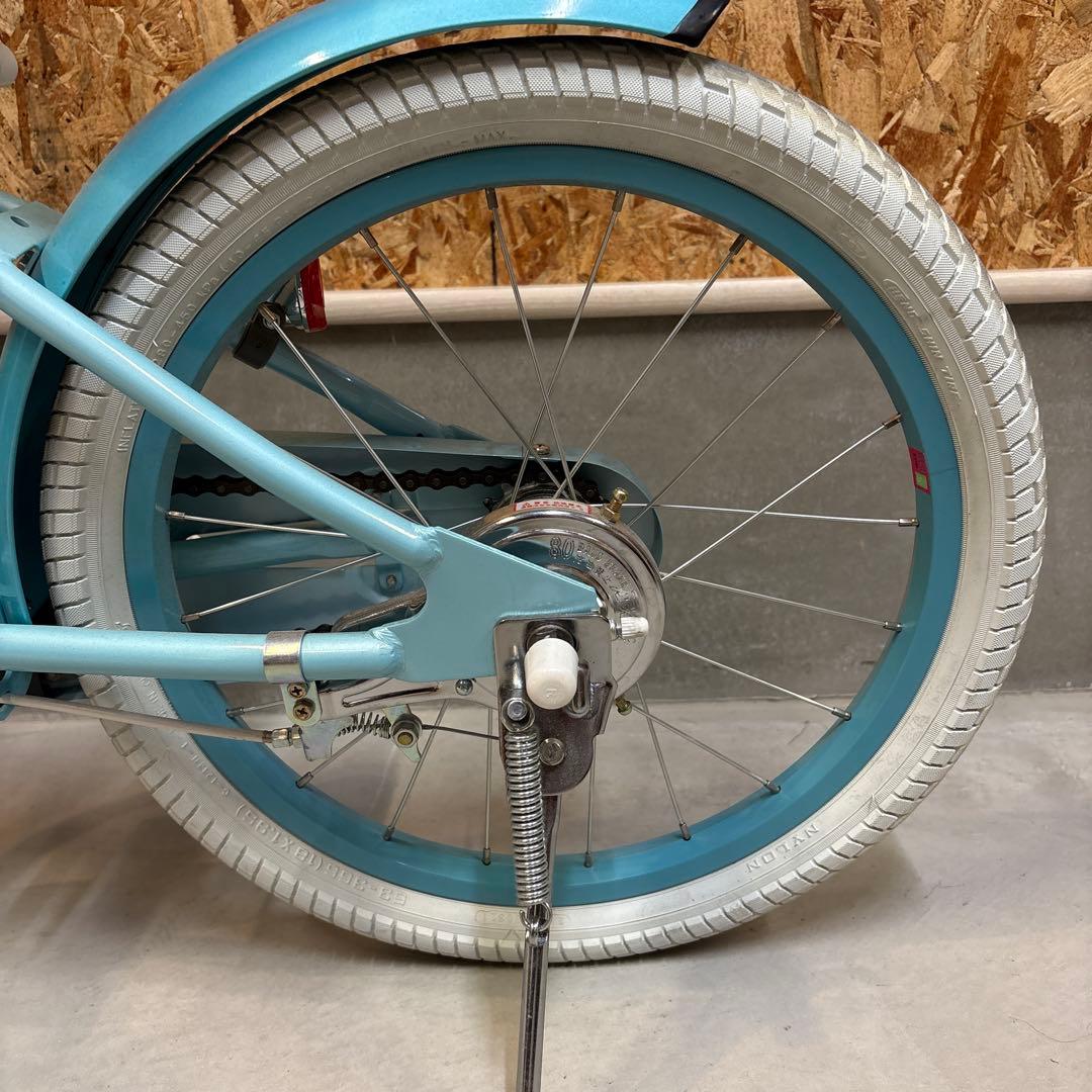 子供用自転車 水色 バスケット付き