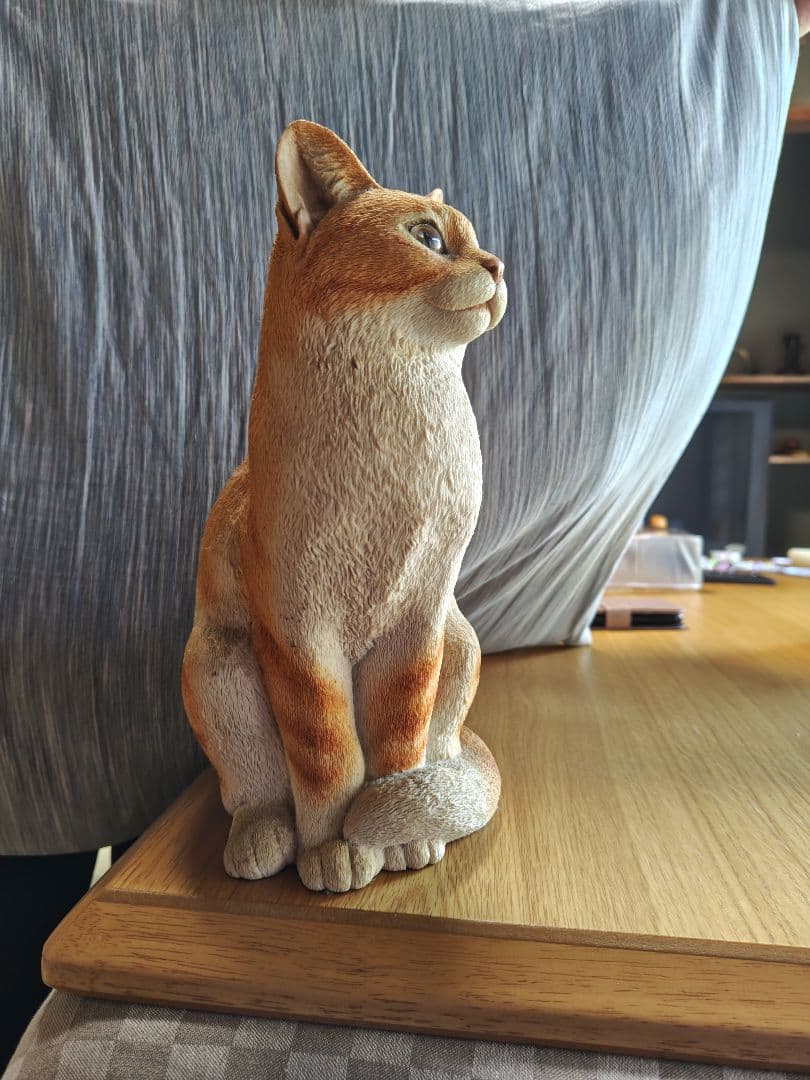 ねこ ジンジャー 置物 シンプソン作 イングランド製 アンティーク 石膏 ４kg