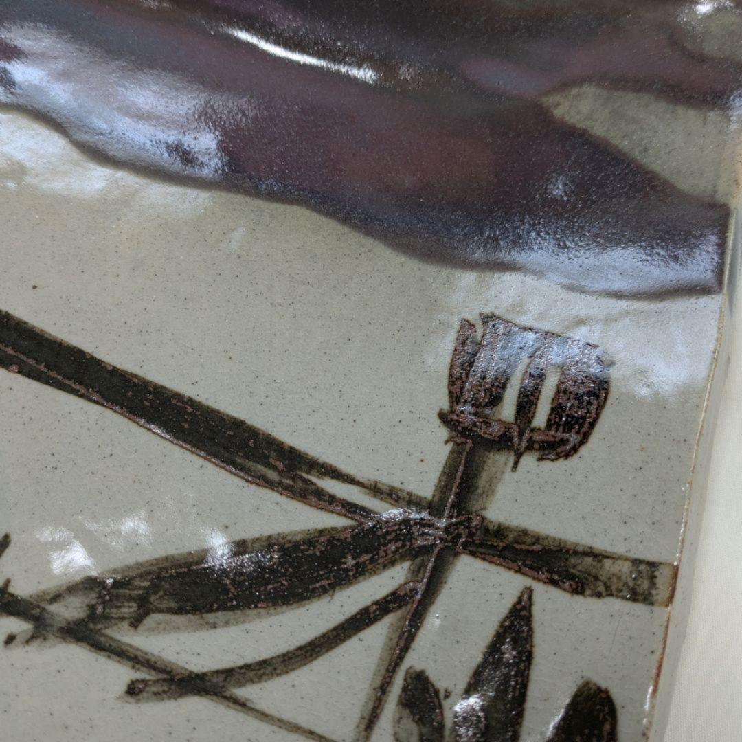 大皿 角皿 靖 工芸品 絵皿 飾り皿 陶磁器