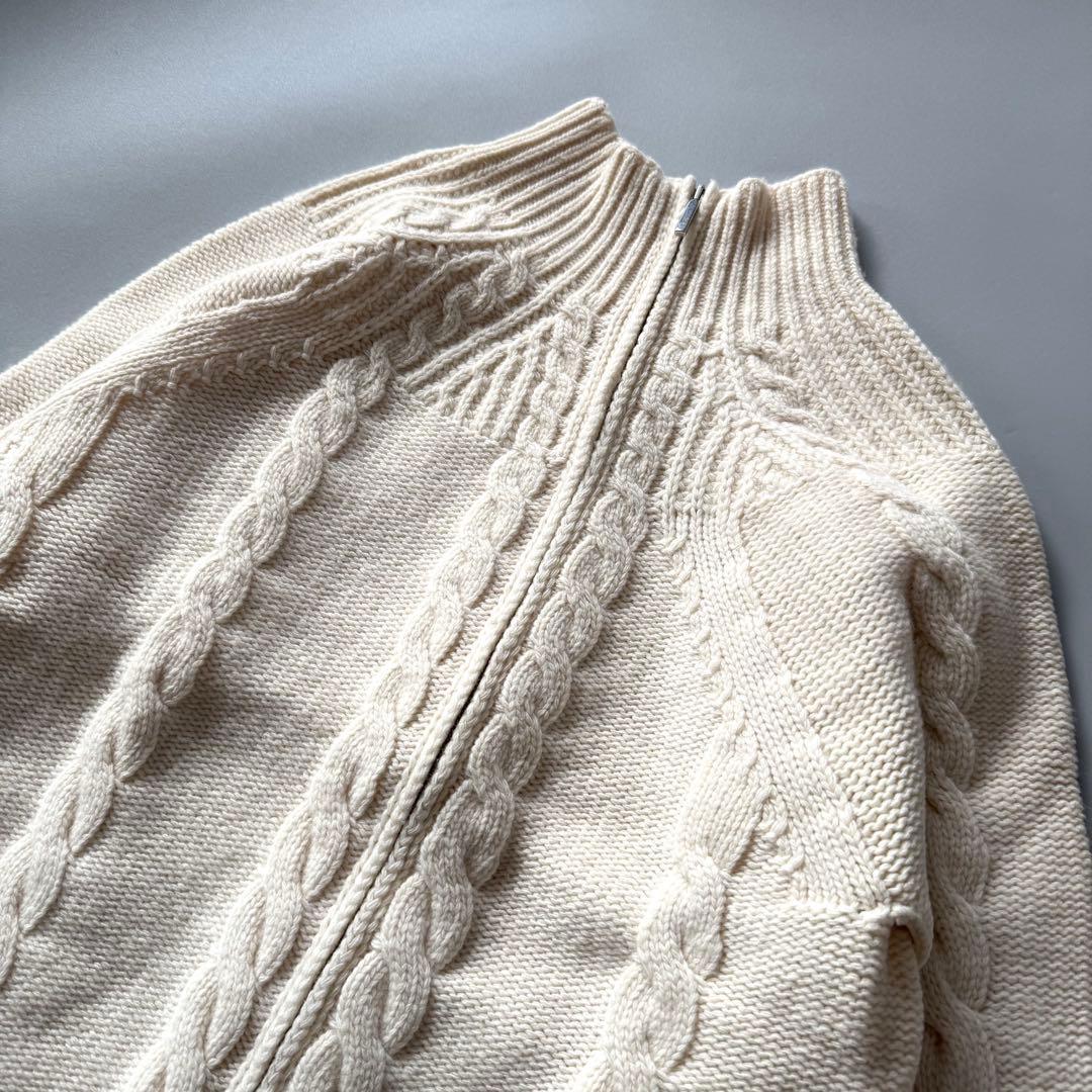 S マックスマーラ　カシミヤ混　ウール　ジップカーディガン　アイボリー