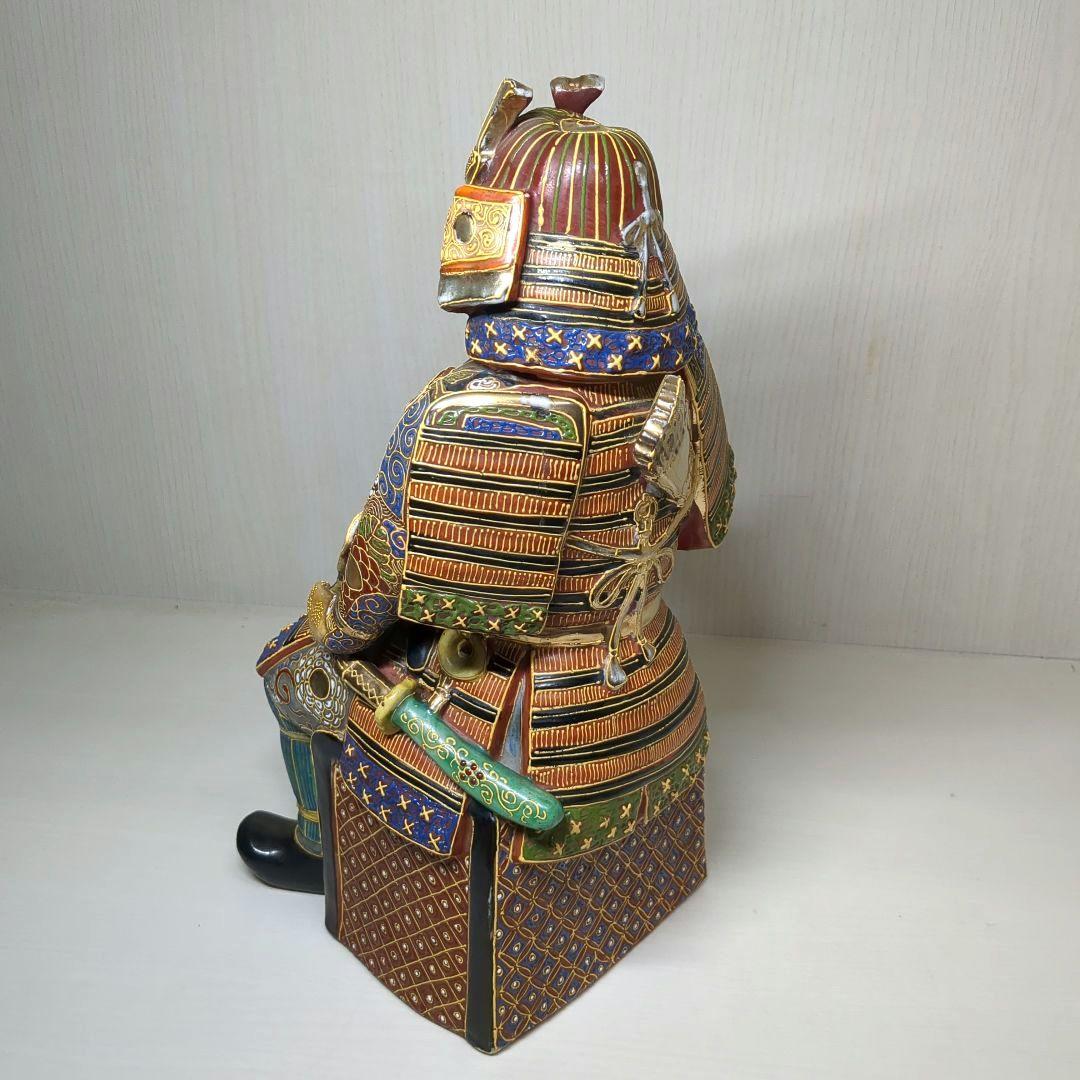 九谷焼　骨董　鎧武者　戦国武将　武士　高さ約３１センチ
