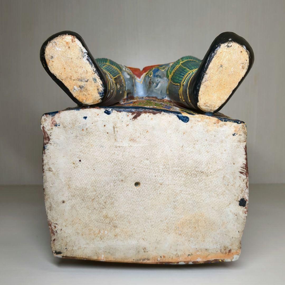 九谷焼　骨董　鎧武者　戦国武将　武士　高さ約３１センチ