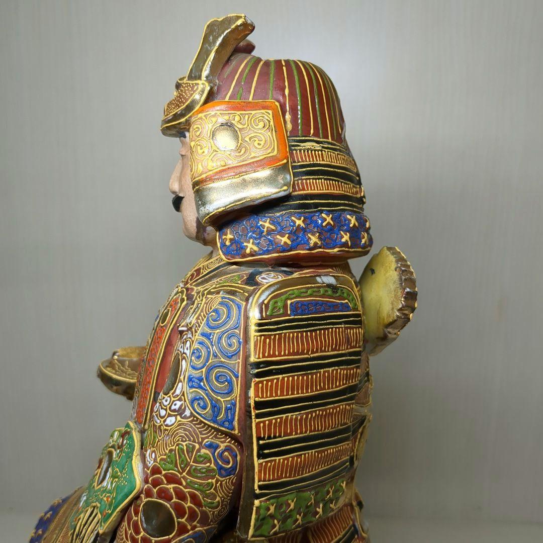 九谷焼　骨董　鎧武者　戦国武将　武士　高さ約３１センチ