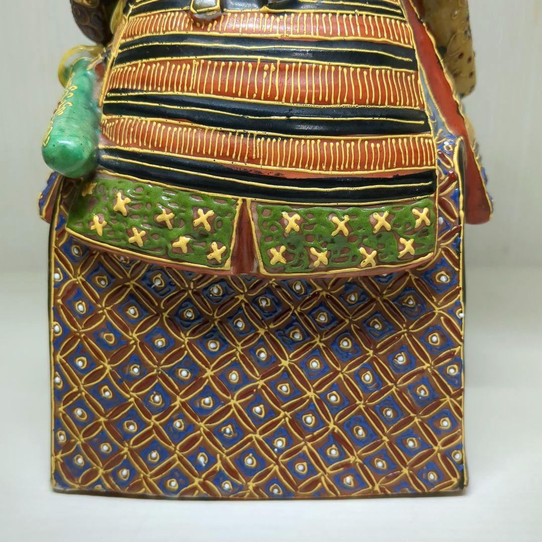 九谷焼　骨董　鎧武者　戦国武将　武士　高さ約３１センチ