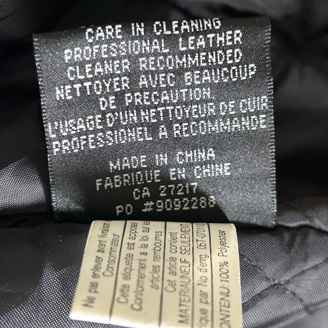 極上 レザー ウール カナダ製 企業刺繍ロゴ スタジャン 中綿 黒 本革