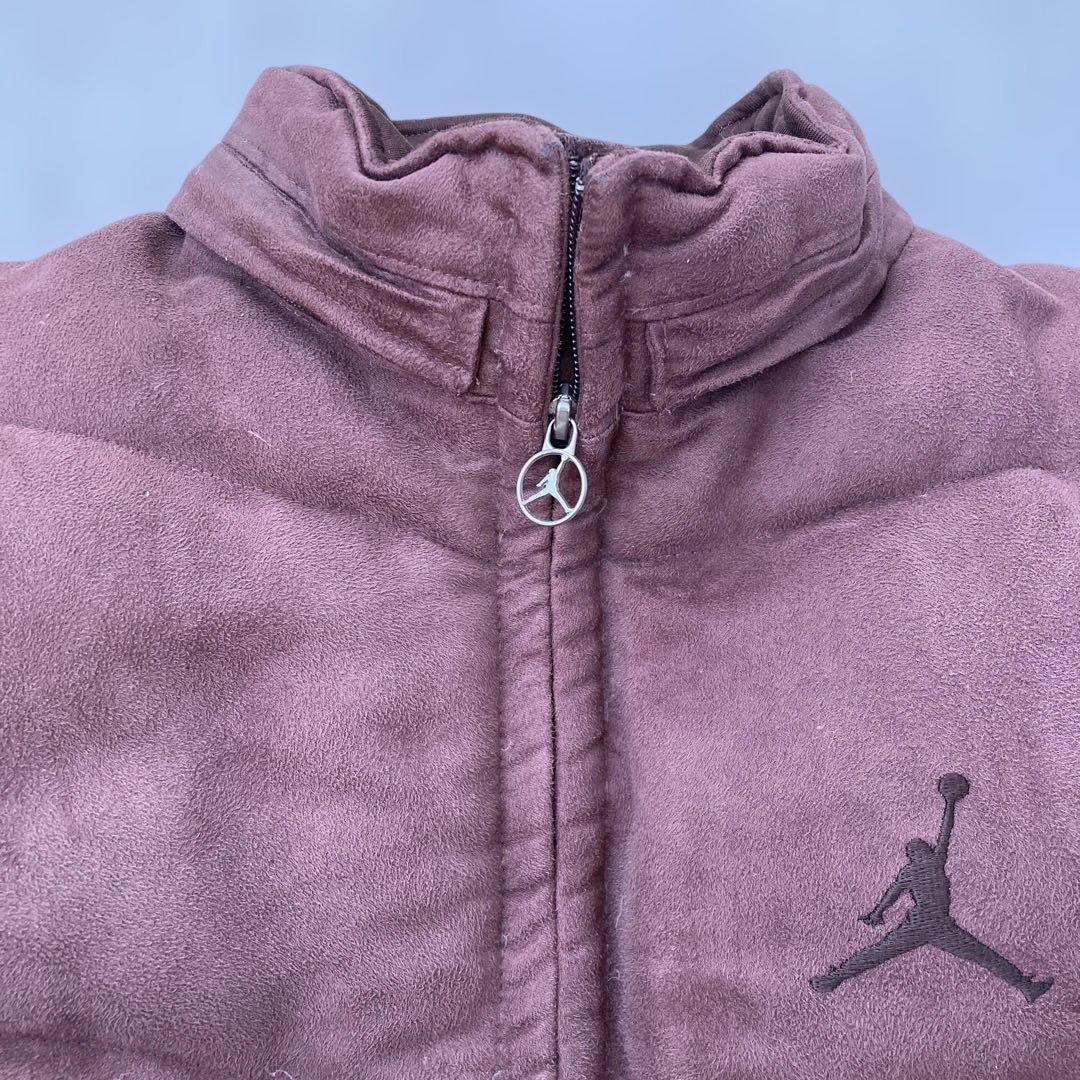 NIKE JORDAN ダウンジャケット　ロゴ刺繍　スウェード　古着