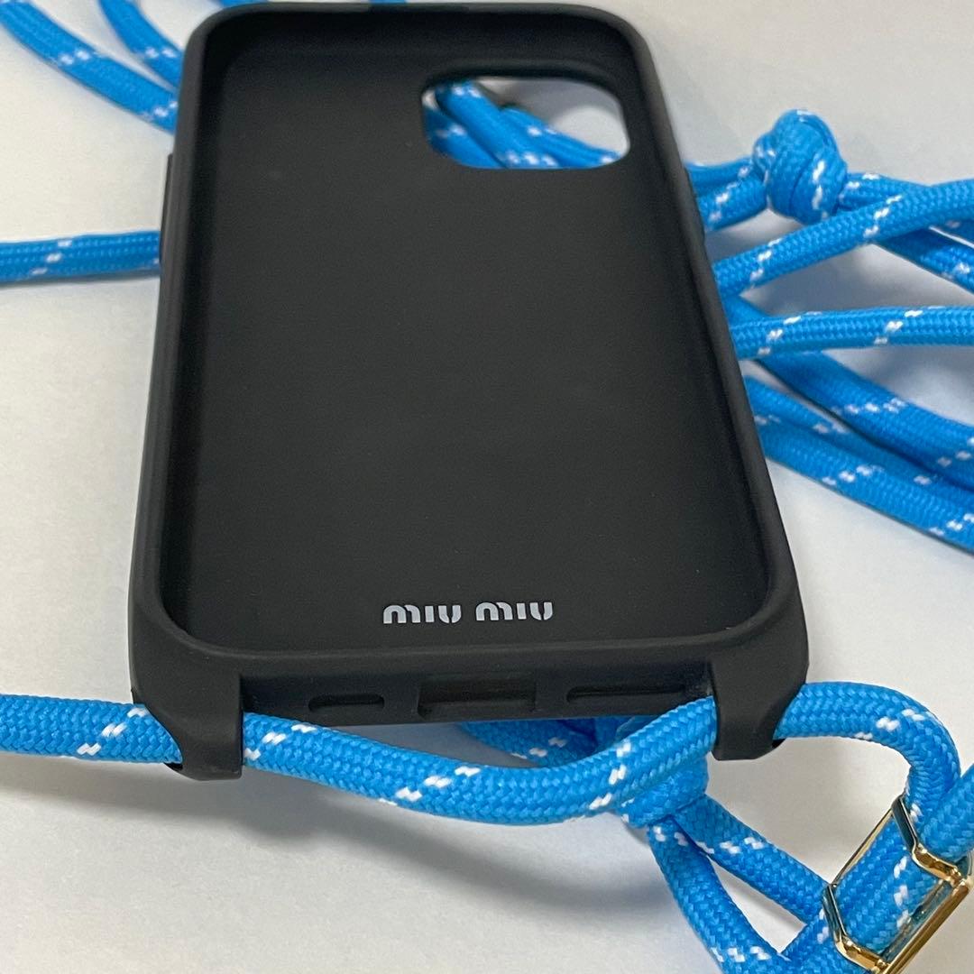 値下げ交渉可⭐️新品 ミュウミュウ iPhone15 スマホケース ストラップ付き