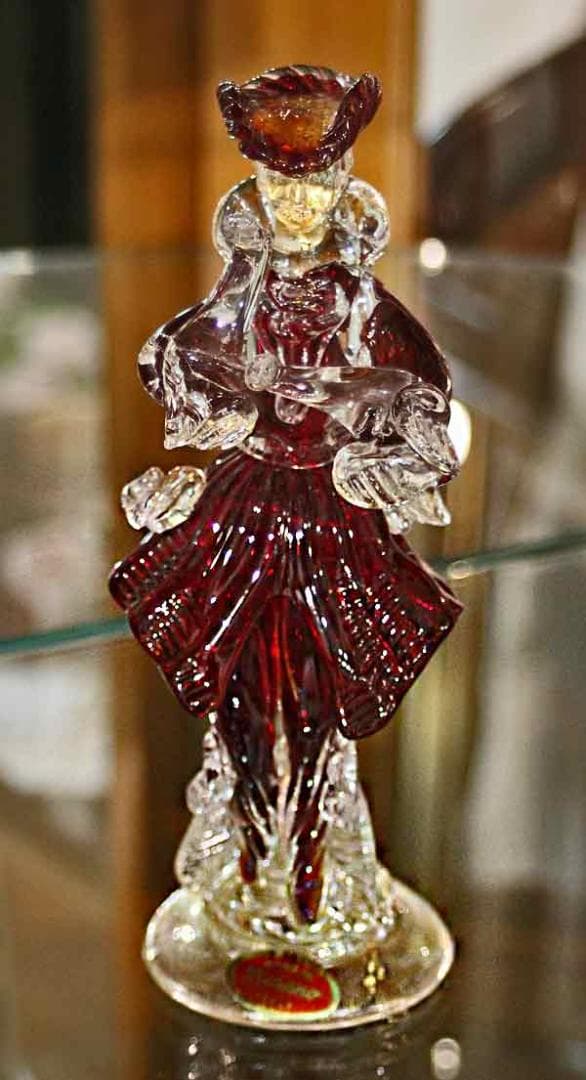 セール！ イタリア ベネチアングラス ペア人形 ダンサー 赤 4569-RD