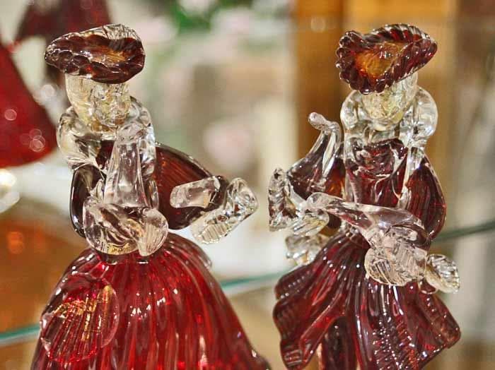セール！ イタリア ベネチアングラス ペア人形 ダンサー 赤 4569-RD