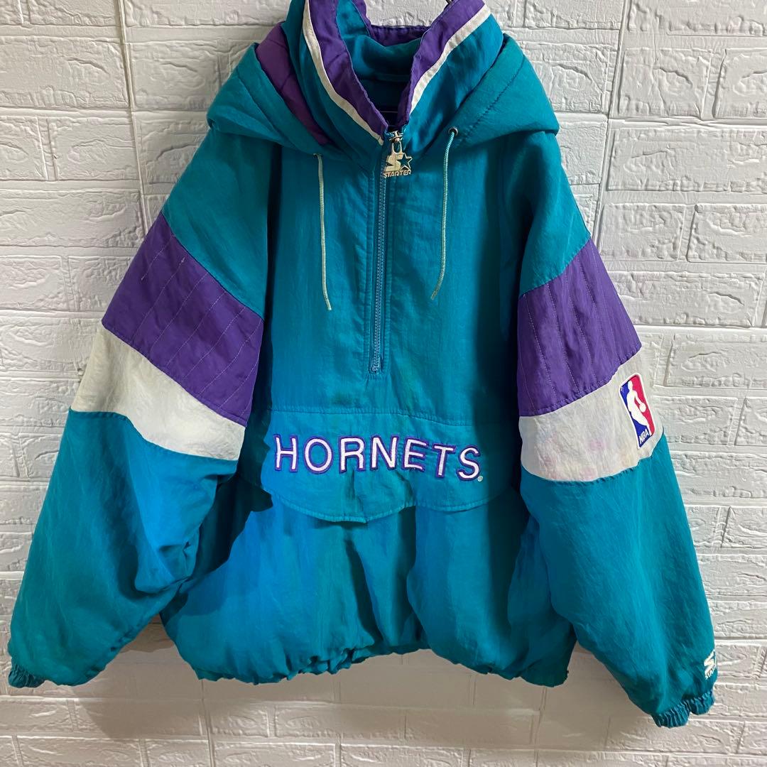 NBA シャーロット・ホーネッツ　超オーバーサイズハーフジップナイロンスタジャン