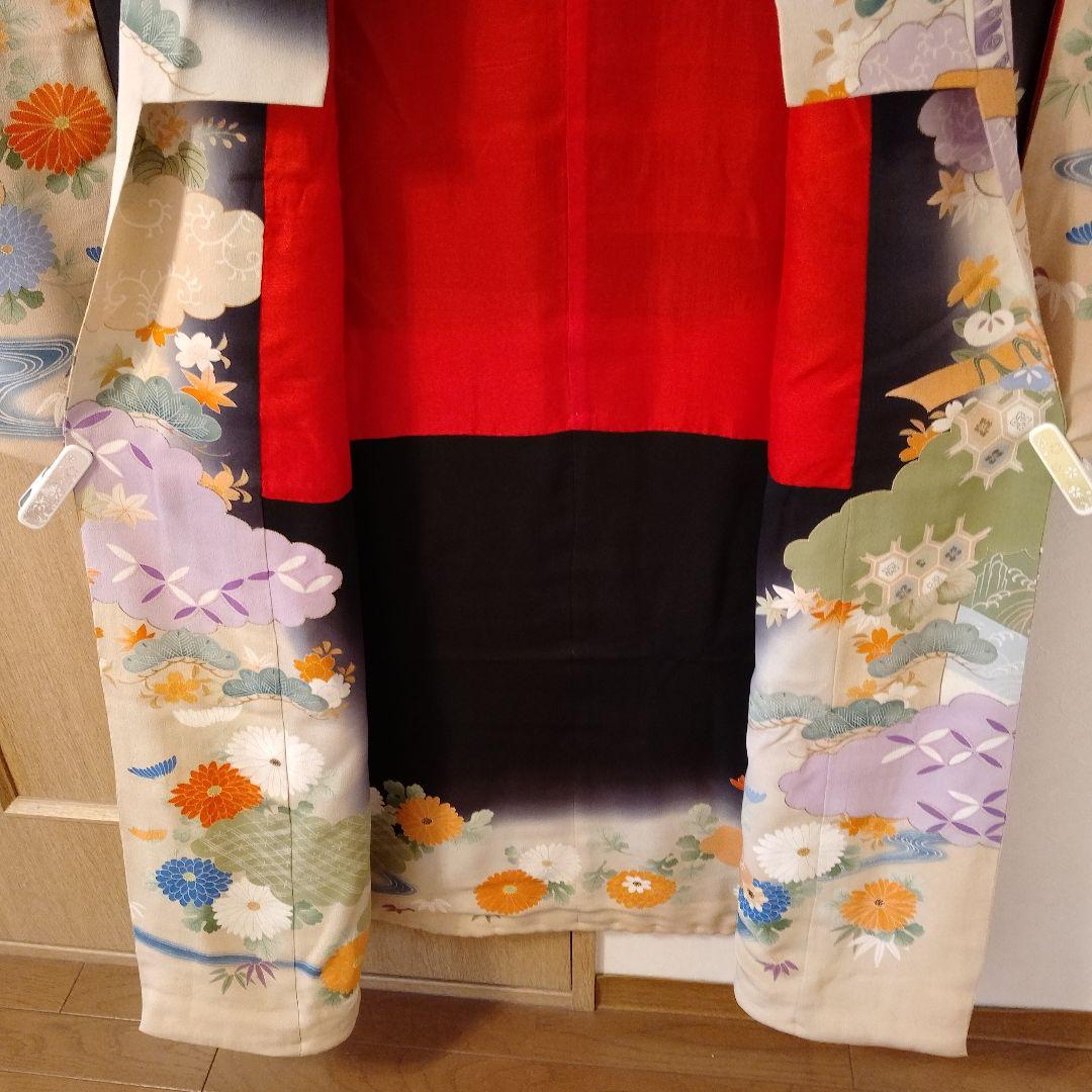 アンティーク　五つ紋　花嫁衣装　振り袖　引き振り袖　正絹　保管品