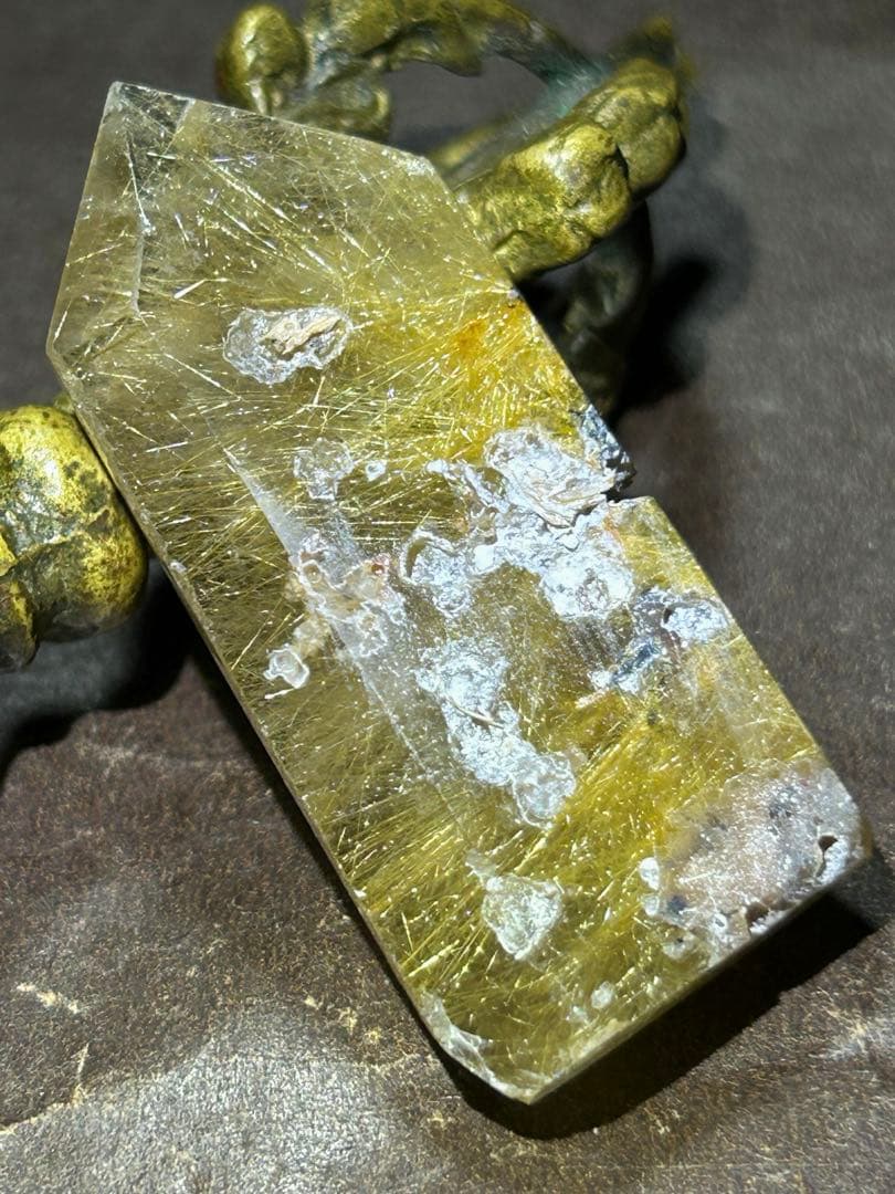 ☆別格高級品！福財大黒秘宝②！ガーデン！太陽　タイチン　ゴールド　ルチル　六角柱