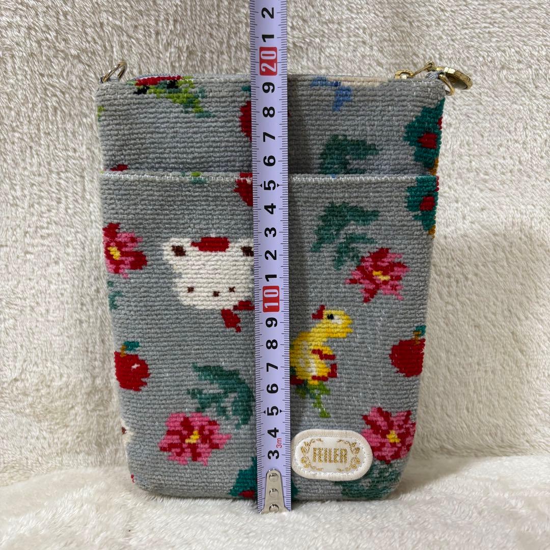 【希少】FEILER × familiar コラボ ショルダーバッグ グレー