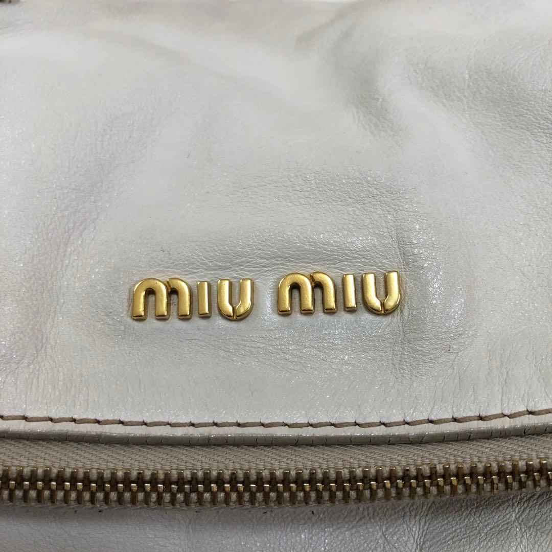 MIU MIU VITELLO LUX ショルダーバッグ 2WAY ホワイト