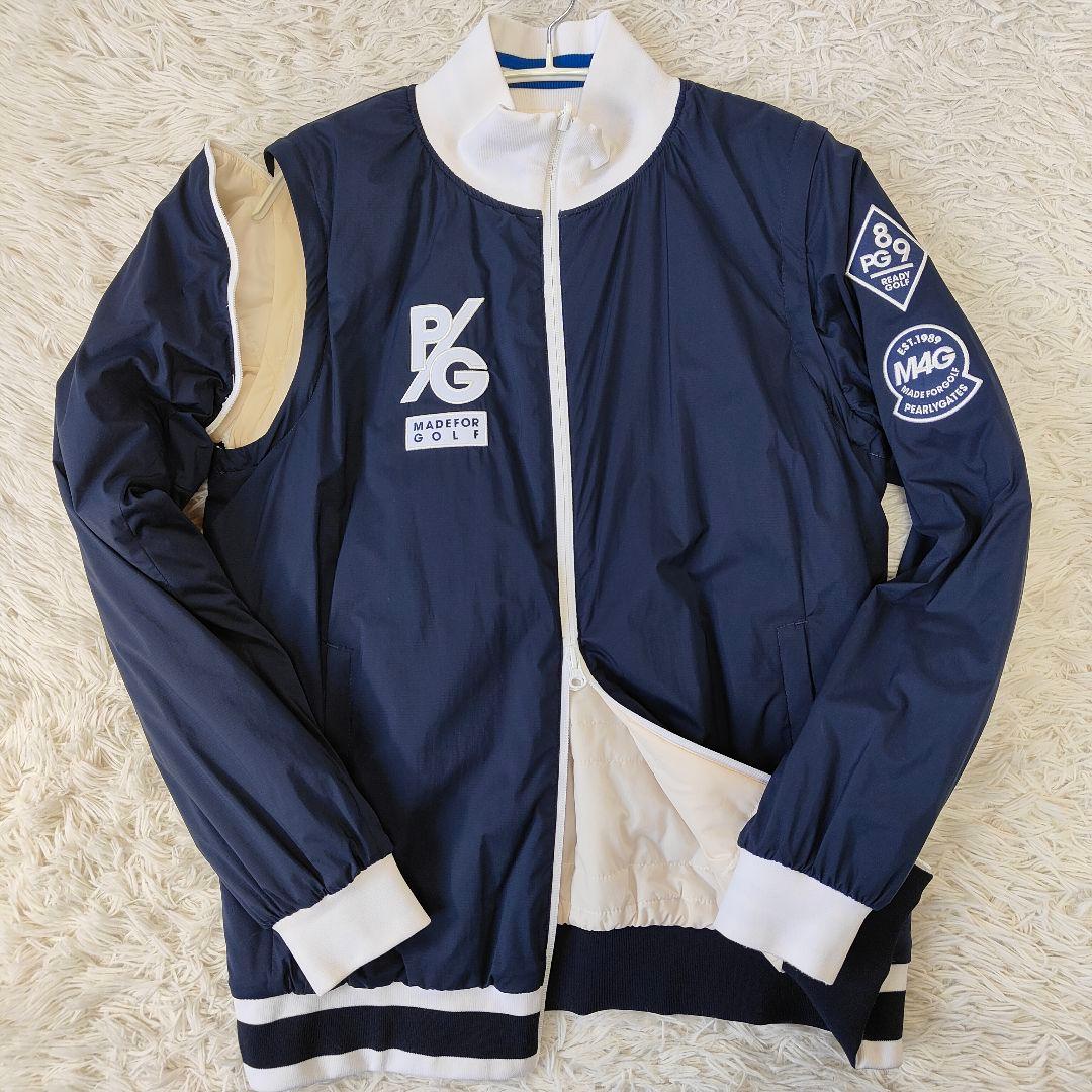 パーリーゲイツ　4way リバーシブル ブルゾンジャケット　白×紺　ベスト　M