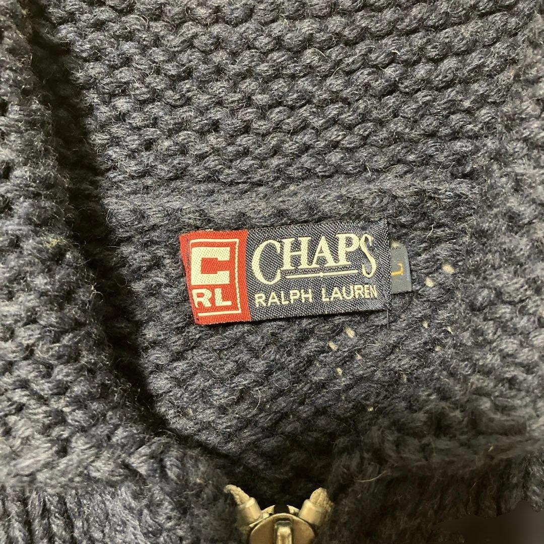 CHAPS RALPH LAUREN ジップアップニットセーター　Ｌサイズ