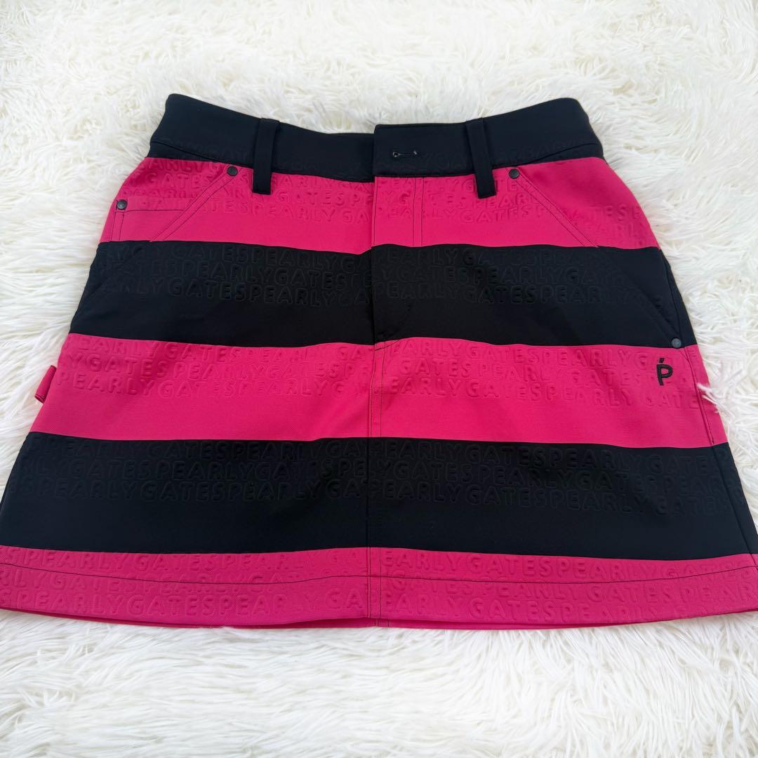 パーリーゲイツ　セットアップ　ボーダー　ピンク　黒