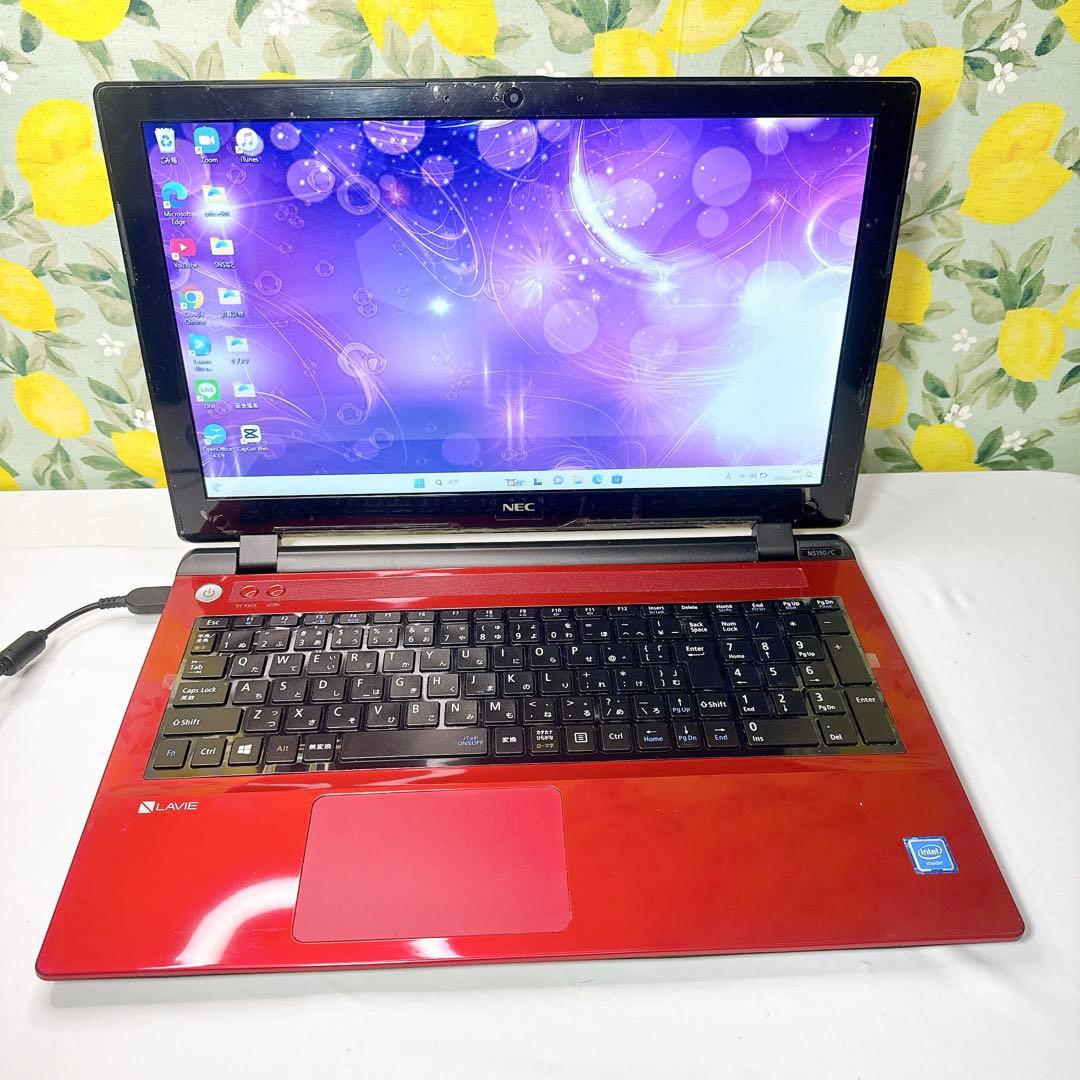 大容量❤️最新Windows11❤️レッドノートパソコン❤️初心者向け❤️すぐ使える❤️