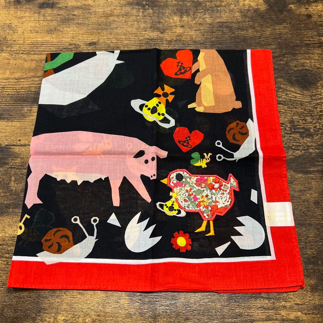 Vivienne Westwood カラフルな動物イラストのハンカチ