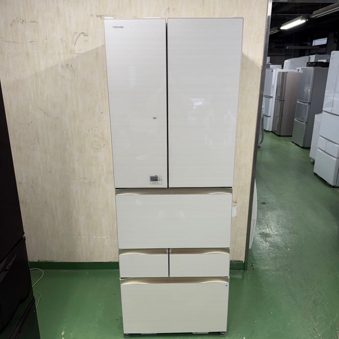 125 大型冷蔵庫　観音開き　6ドア　自動製氷機付　ガラストップ　極美品　家庭向