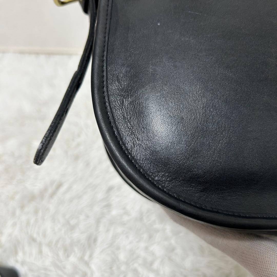 【美品✨希少/ターンロック】オールドコーチ　ブラック　レザー　フラップ　男女兼用