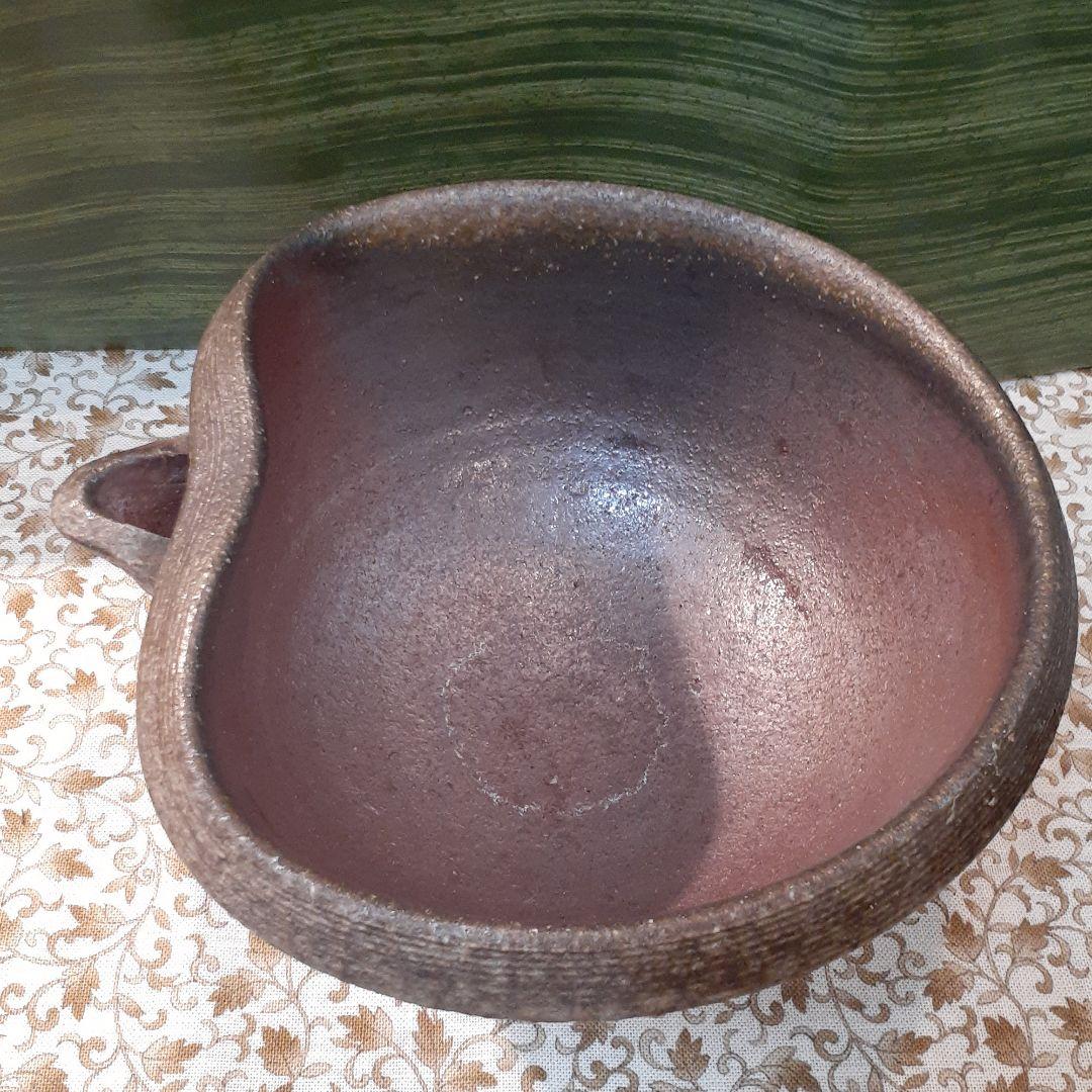 市野清治作～丹波立杭焼～焼締片口深鉢