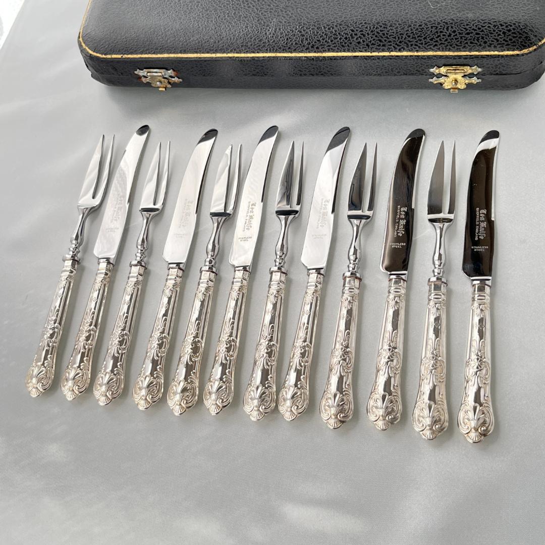 【HARRISON BROTHERS】【純銀ハンドル】キングスパターン12本