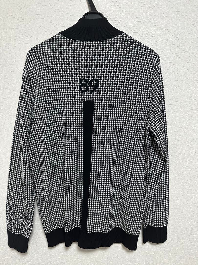 【美品】Lサイズ PEARLY GATES メンズ ニットジップアップ 千鳥柄