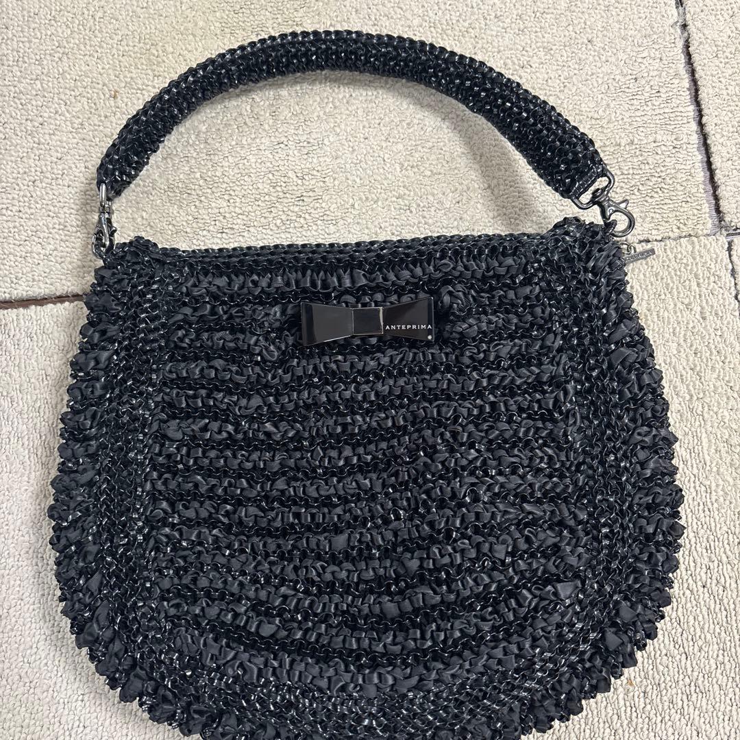 ANTEPRIMA ブラック 編みバッグ