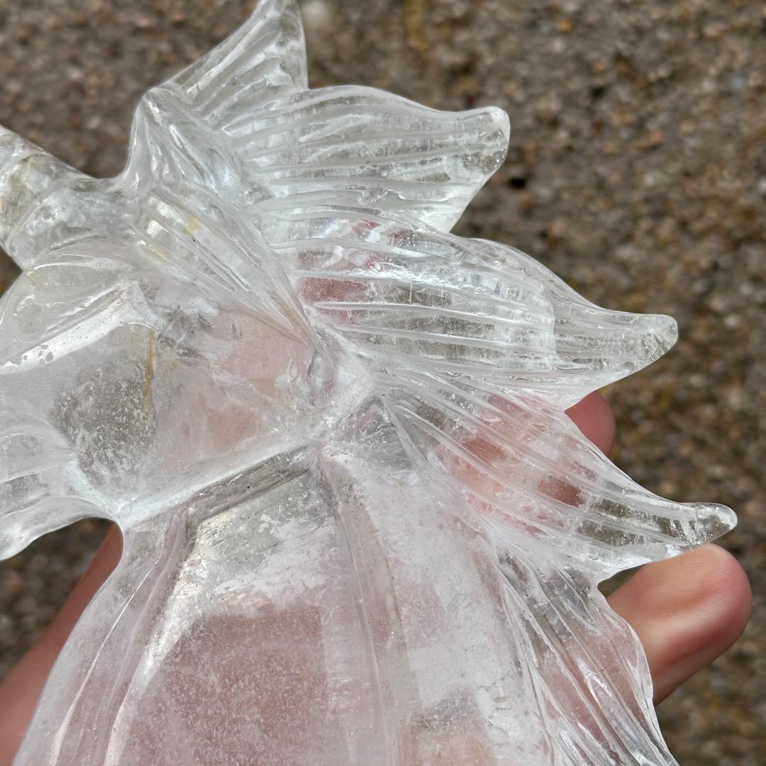 天然石水晶のユニコーン　置物　ご購入前に在庫確認必要G.179