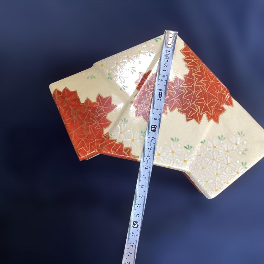 京焼雲錦菱形蓋物　　1客　新品未使用　平安松斎作