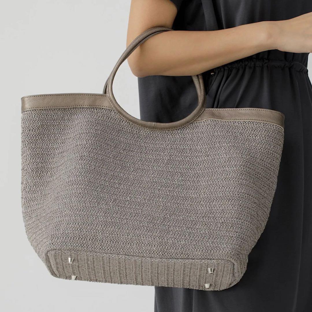 【未使用級】LiSA LiSA リサリサ芦屋 かごバッグ a4 グレー シルバー