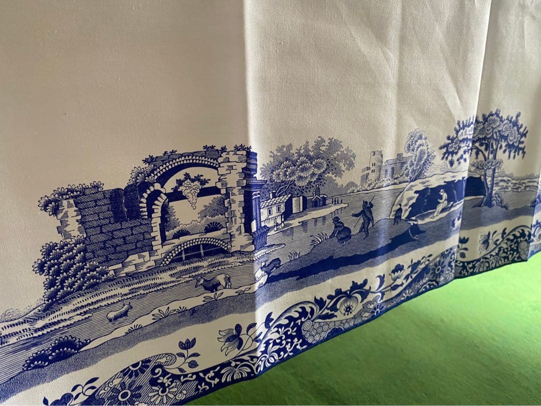 にな＊希少 新品 未使用 SPODEスポードブルーイタリア テーブルクロス