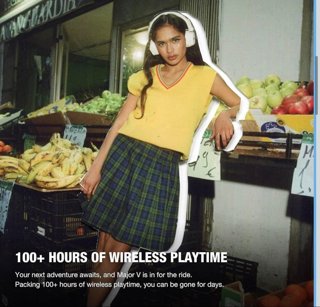 Marshall ワイヤレスオンイヤーヘッドホン Major V クリーム