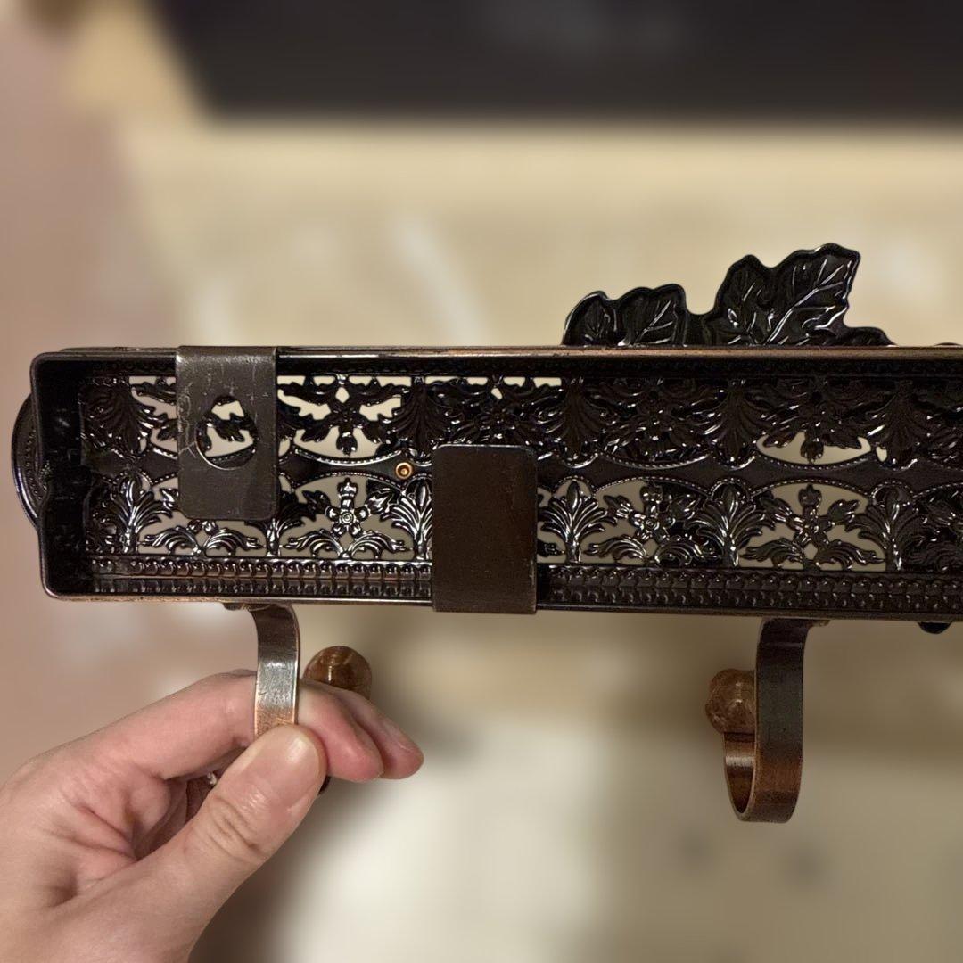 未使用　アンティーク　アイアン　3連　フック　レトロ