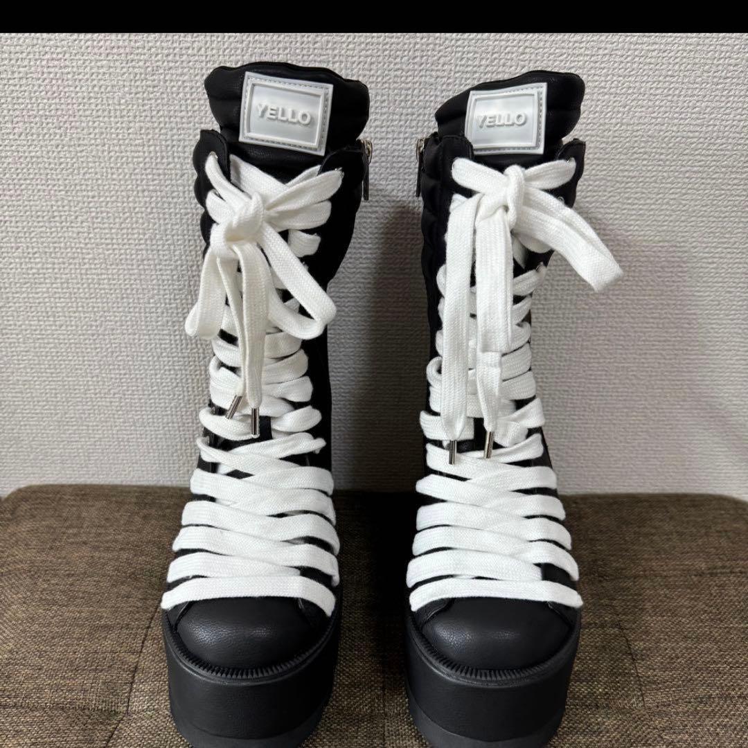 【新品】YELLO PERFORATION SHORT BOOTS 厚底 ブーツ