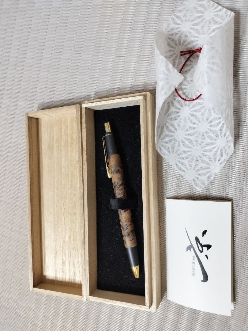 屋久杉工房京　泡瘤　油木　シャープペンシル　無垢材　真鍮金具