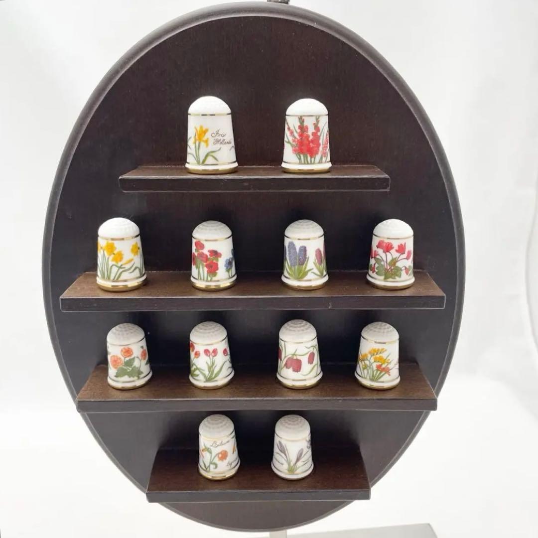 ♦️セール【美品/12個】シンブル オランダの花 フランクリン・ポーセリン