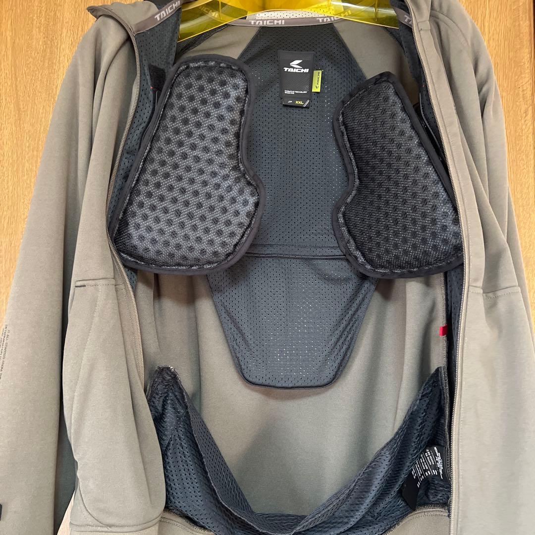 TAICHI フード付きジャケット XXL カーキ　胸部プロテクター(別売)付き