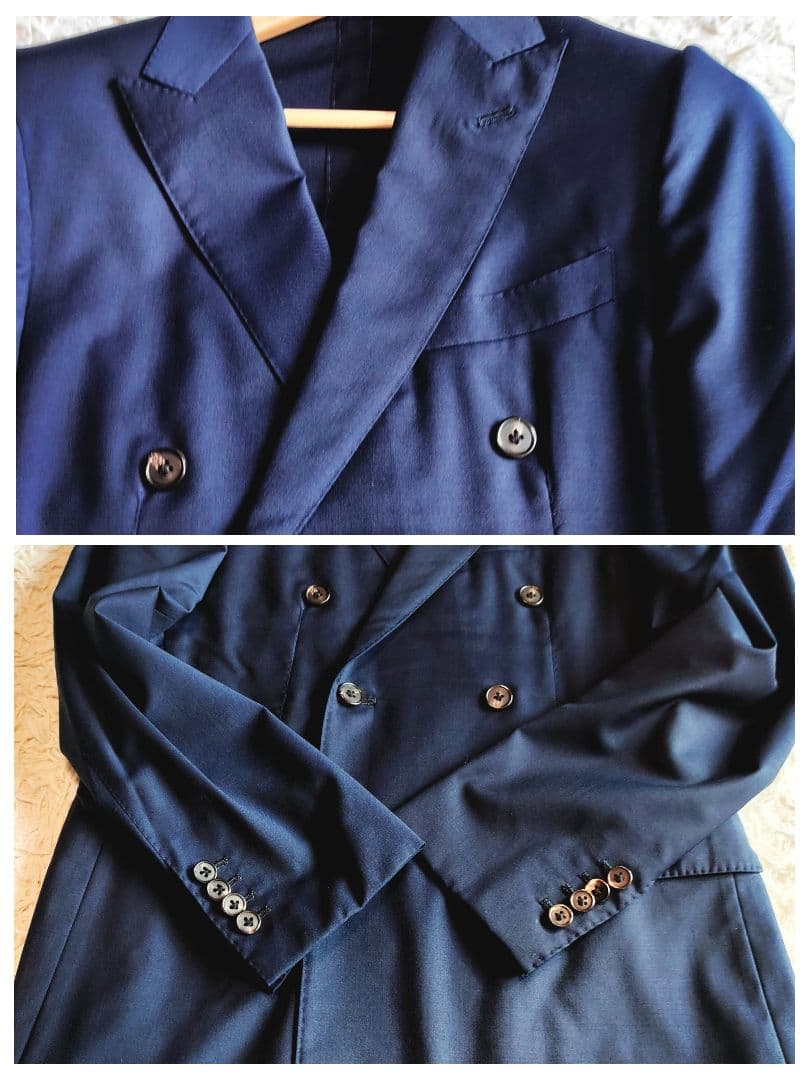 【専用】ロロピアーナ テーラードジャケット ダブルブレスト ネイビー ウール