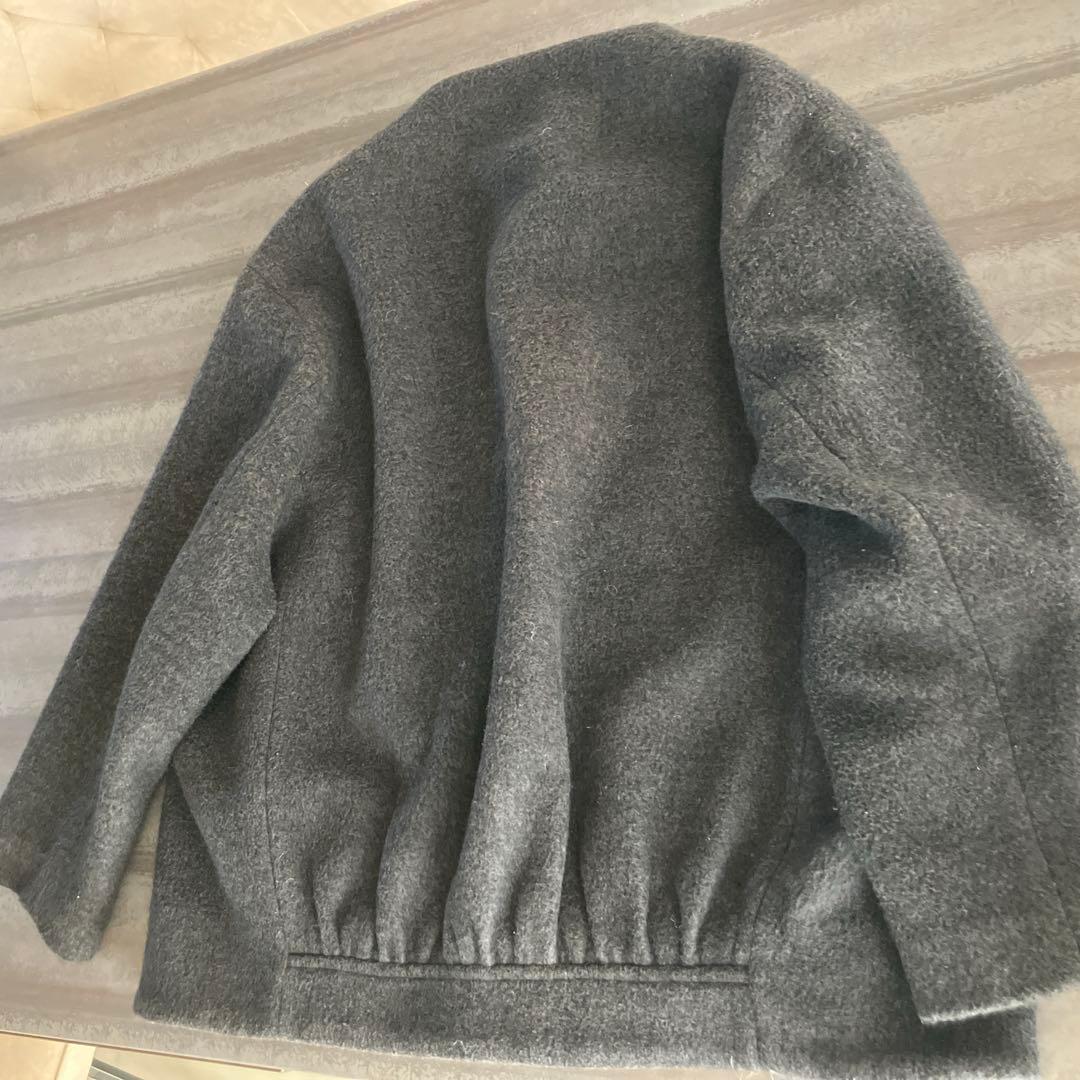 グレー_Ballsey ウールパイルミルド ビルドネックショートコート