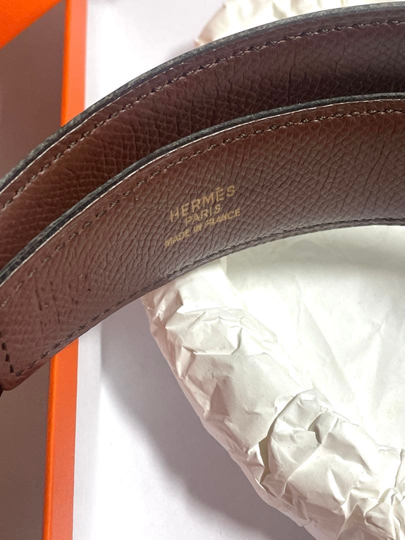 エルメス HERMES　ベルト ブラック　ブラウン 箱付き