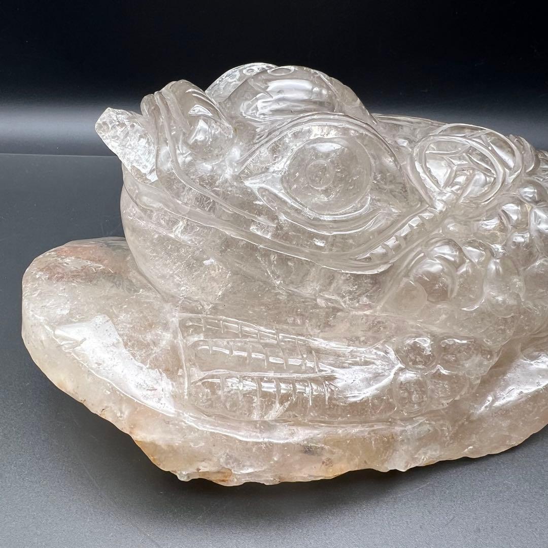 ✨富を招く至高の霊獣✨レインボー ライトニング水晶 三脚蟾蜍 金蟾 天然石 財運