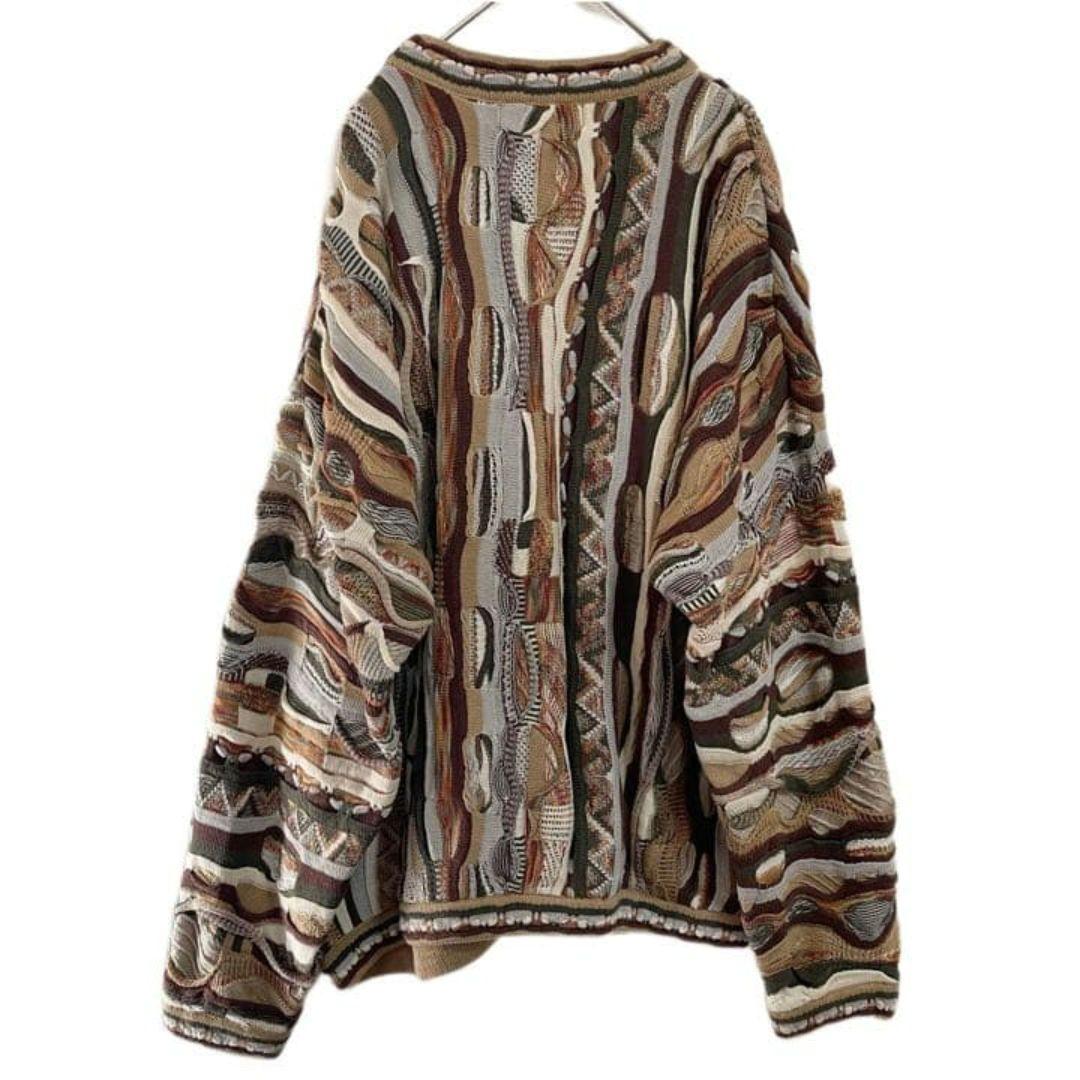 希少カラー 90s TUNDRA XL 立体3Ｄニット COOGI風 古着