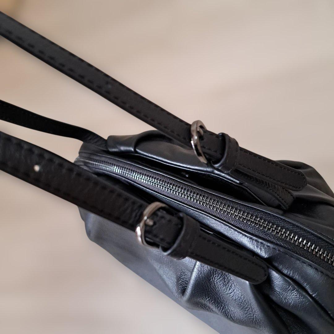 earPAPILLONNER 《本革/430g》コロンボストンバッグ　ブラック