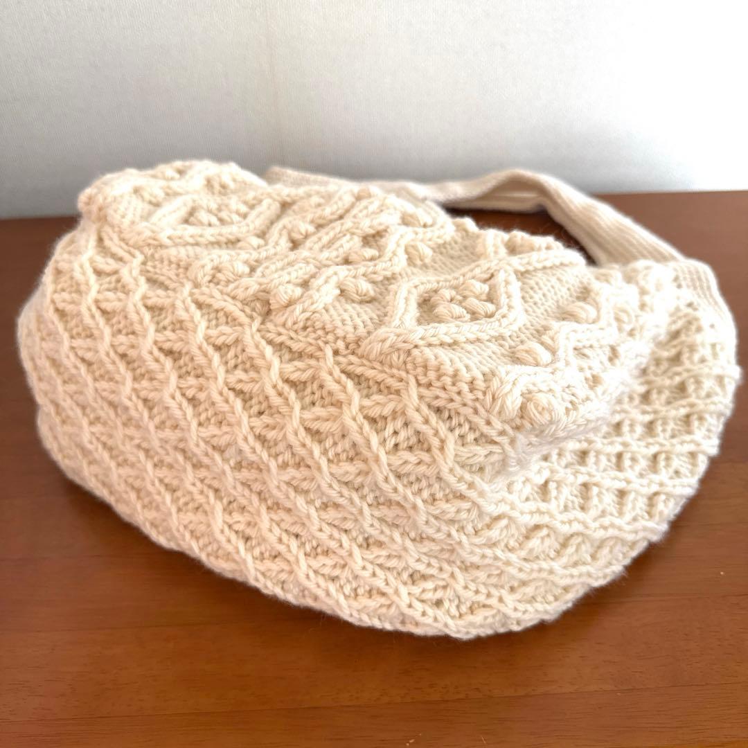 最終値下げ❣️新品♣︎ホビーラホビーレ☆完成品 ウール アラン ラージ トートバッグ