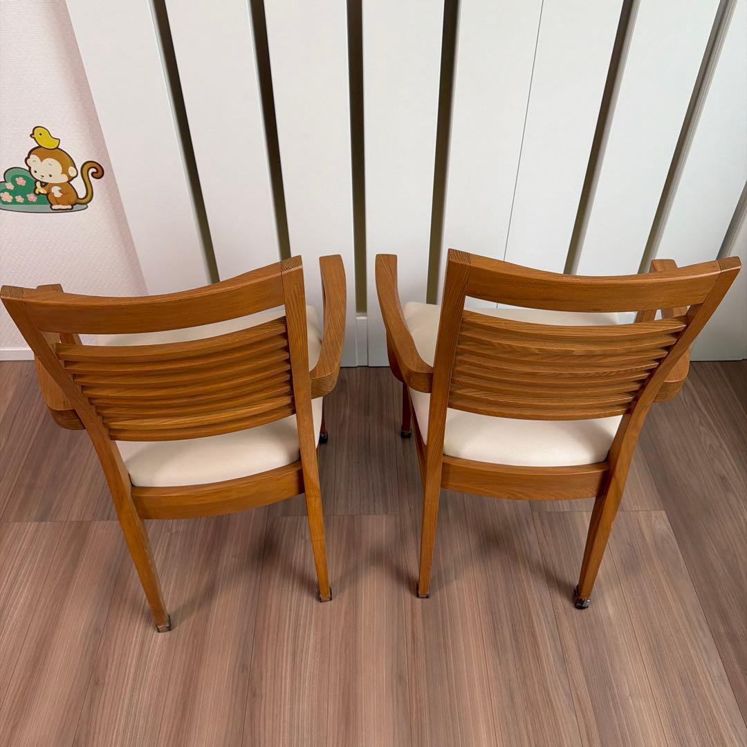 2脚値段！ニトリ ダイニングチェア ロレイン2 肘付き ライトブラウン　オシャレ